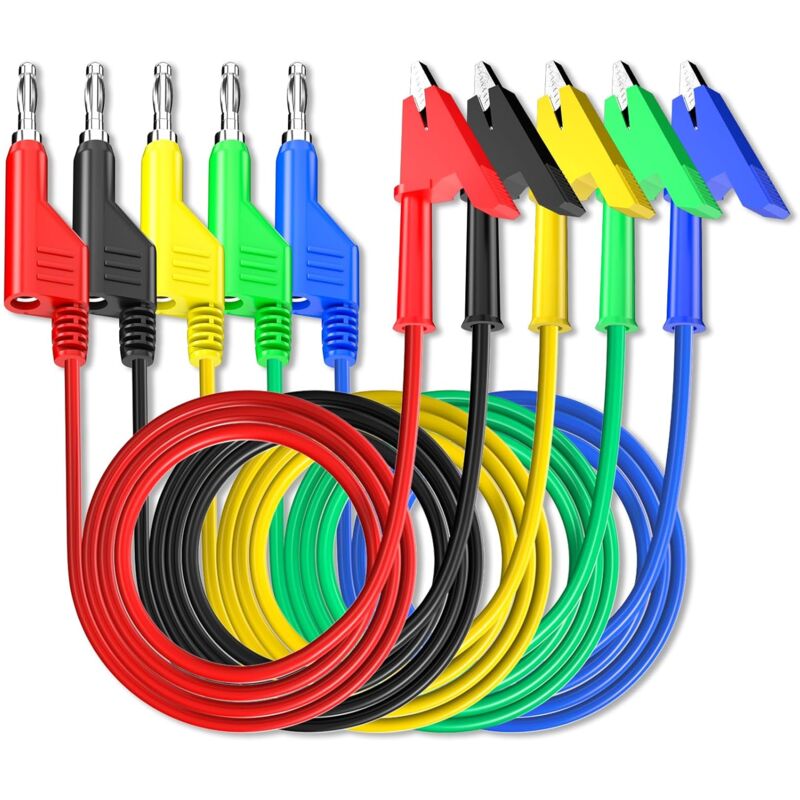 4-mm-bananenstecker, Stapelbare Messleitungen Mit Krokodilklemmen, 1 M Flexibles Kabel, Multimeter