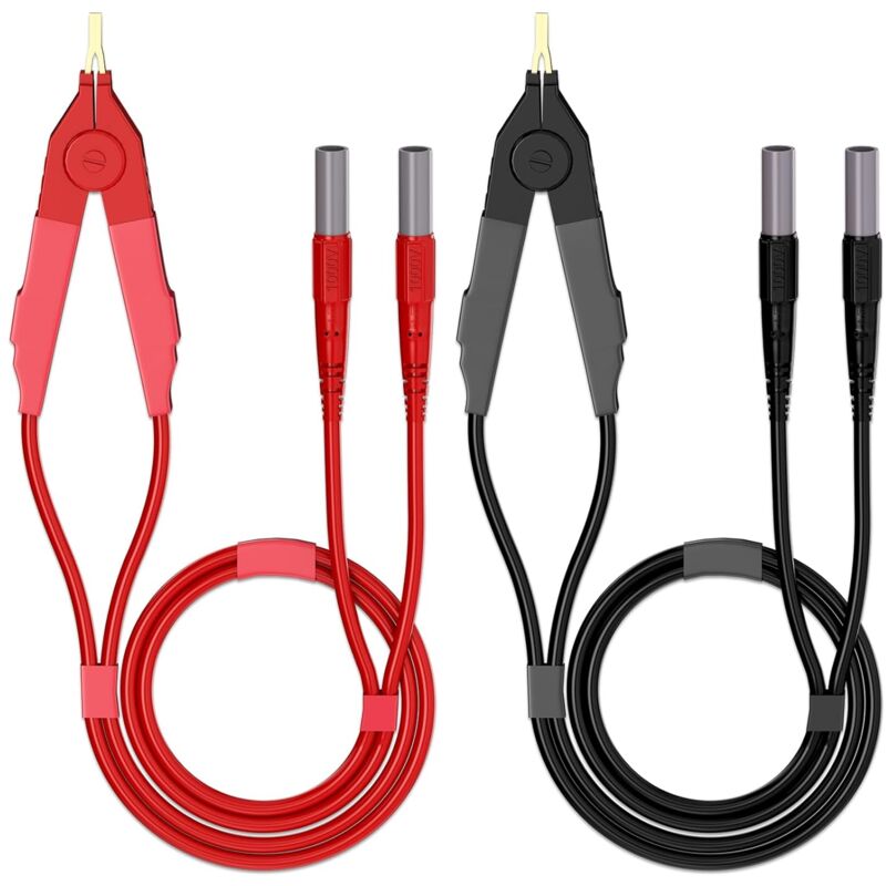 1,2 M Lange Lcr-messleitungen Mit Kelvin-klemmen Und 4-mm-bananensteckern Für Multimeter