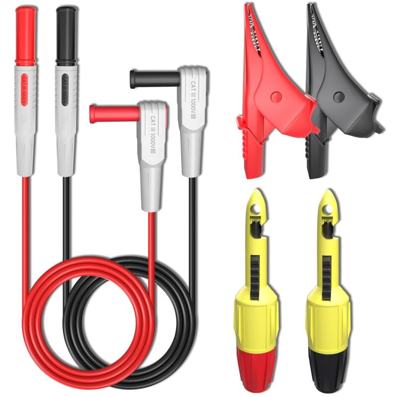 6-adriges Multimeter-testset Mit Krokodilklemmen Und 4-mm-klemmen Für Thermometer Und Voltmeter