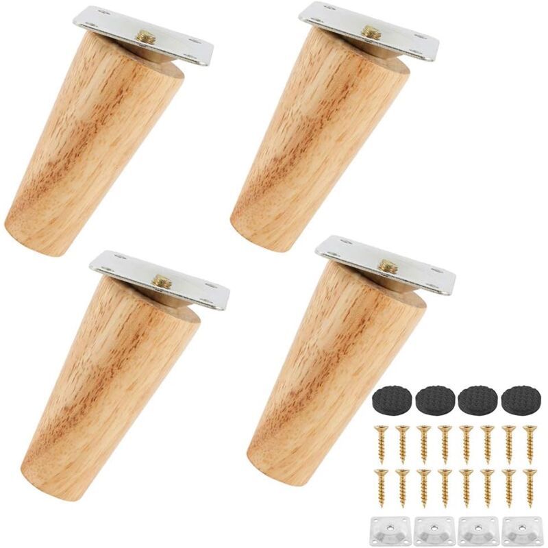 Set Mit 4 Sofabeinen Aus Massivholz, 8 Cm, Abgewinkelt, Für Möbel, Sessel Und Tische