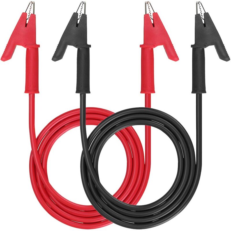 15-a-messleitungen Mit Isolierten Krokodilklemmen, 2 Stück, 1 M, Flexibles Kupfer Für Elektrische Messungen
