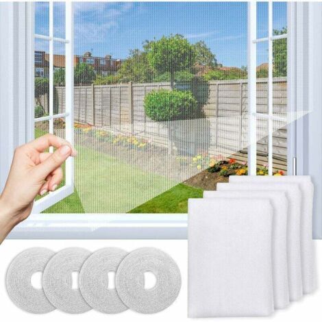 Gabrielle Insektenschutznetz Für Fenster, 4er-set, Mit Klebestreifen, Feinmaschig, Transparent