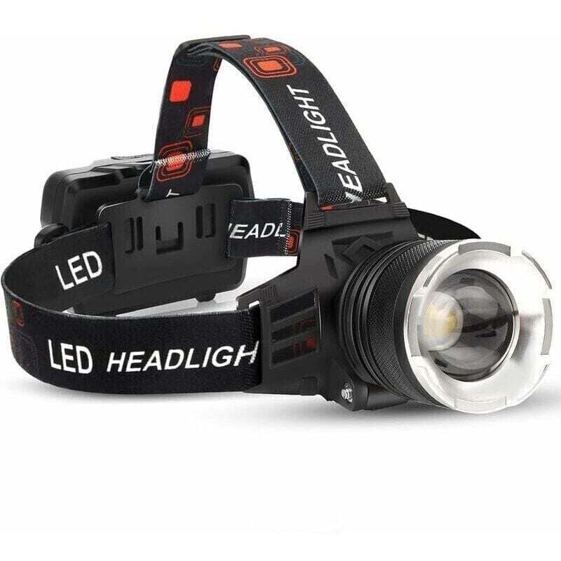 Ortviai Wiederaufladbare Led-stirnlampe, 90000 Lumen, 5 Modi, Ipx6 Wasserdicht, 90° Verstellbar Für Camping Und Outdoor-aktivitäten