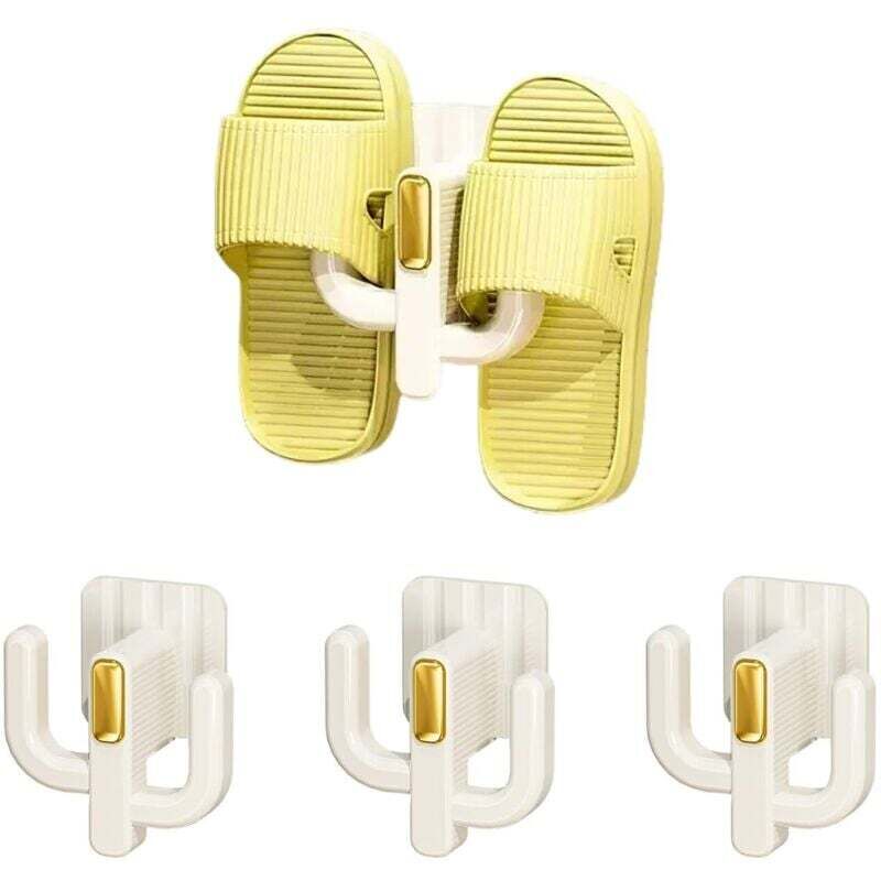 Set Mit 4 Wandmontierten Schuhregalen Mit Haken Und Klebebefestigungen – Hängende Aufbewahrung Für Hausschuhe Ortviai