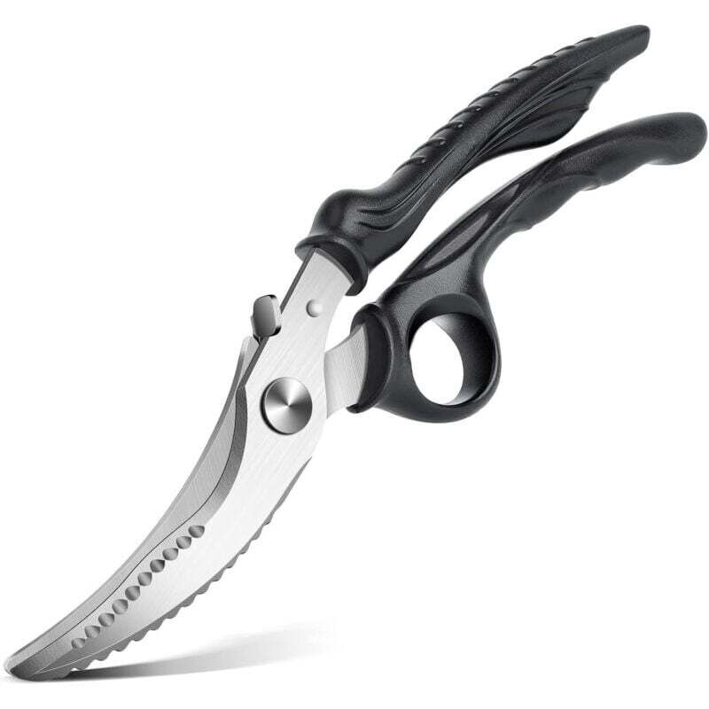 Ortviai Küchenschere Aus Edelstahl Für Geflügel Und Gemüse, Schwarzer Abs-griff, Spülmaschinenfest