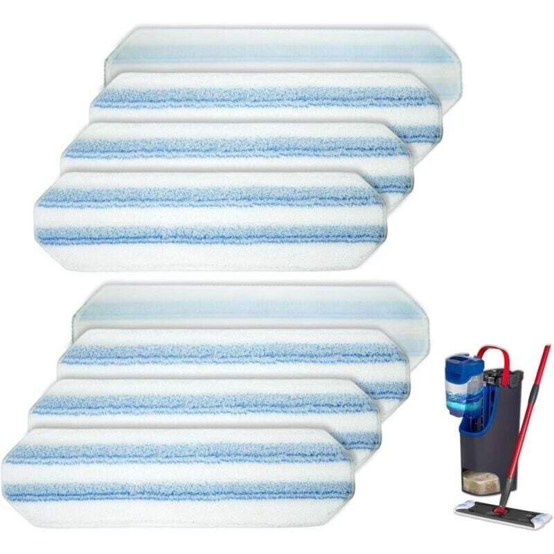 Waschbare Ersatzpads Für Vileda H2pro Flachmopp – 8 Stück, Ideal Für Hartböden, Fliesen, Vinyl Und Ortviai