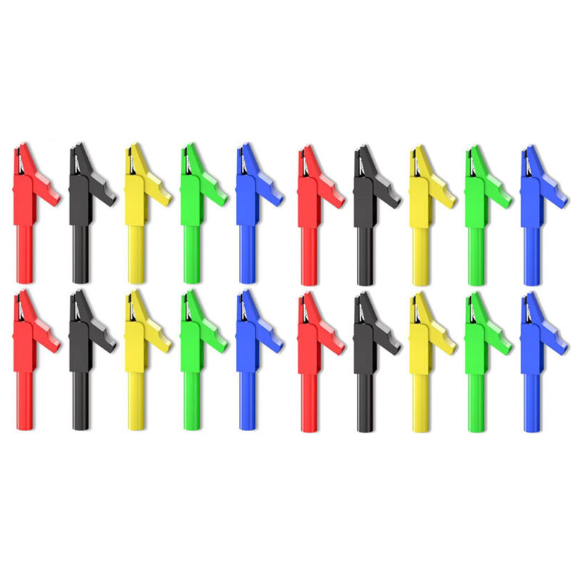 20 Stück 4 Mm Isolierte Krokodilklemmen 300 V 15 A Fünf Farben Für Elektrische Prüfmultimeter