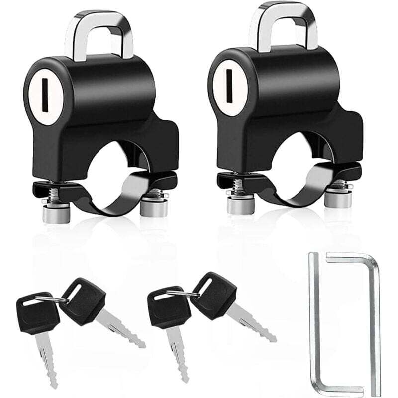 2-teiliges Motorradhelmschloss Mit Schlüsseln – 22-mm-lenkerschloss Für Motorrad, Fahrrad, Roller, Ortviai