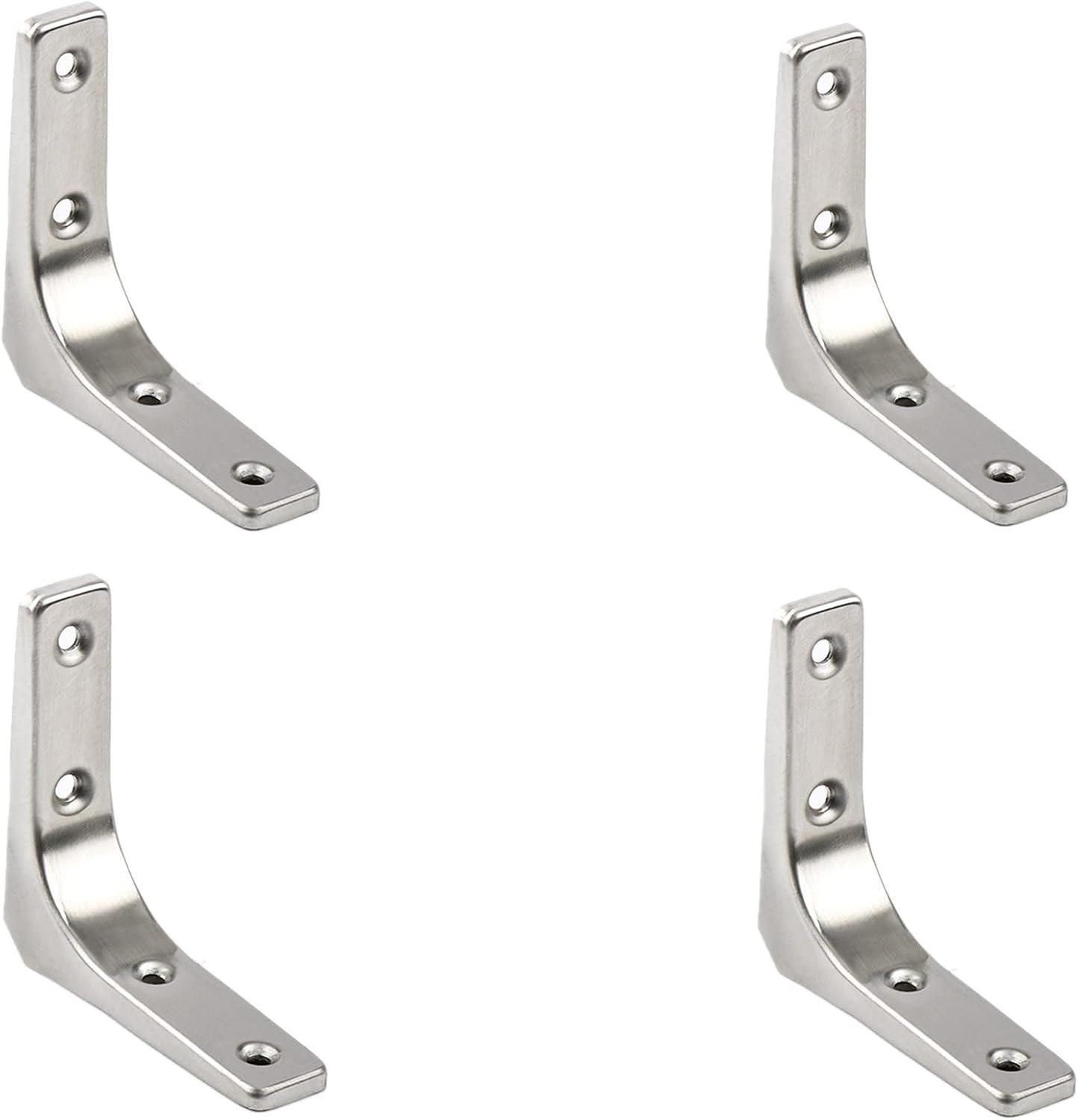 Ein Set Aus 4 Halterungen, Darunter Eine 90-grad-wandhalterung Aus Edelstahl Und Eine L-förmige Eckhalterung Aus Metall (7,5 Cm).