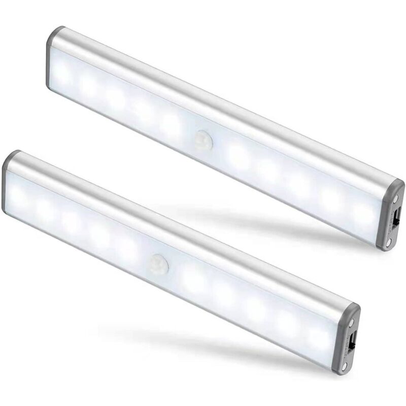 Set Mit 2 Wiederaufladbaren Usb-led-lampen Mit Magnet Und Bewegungssensor, 2 Beleuchtungsmodi