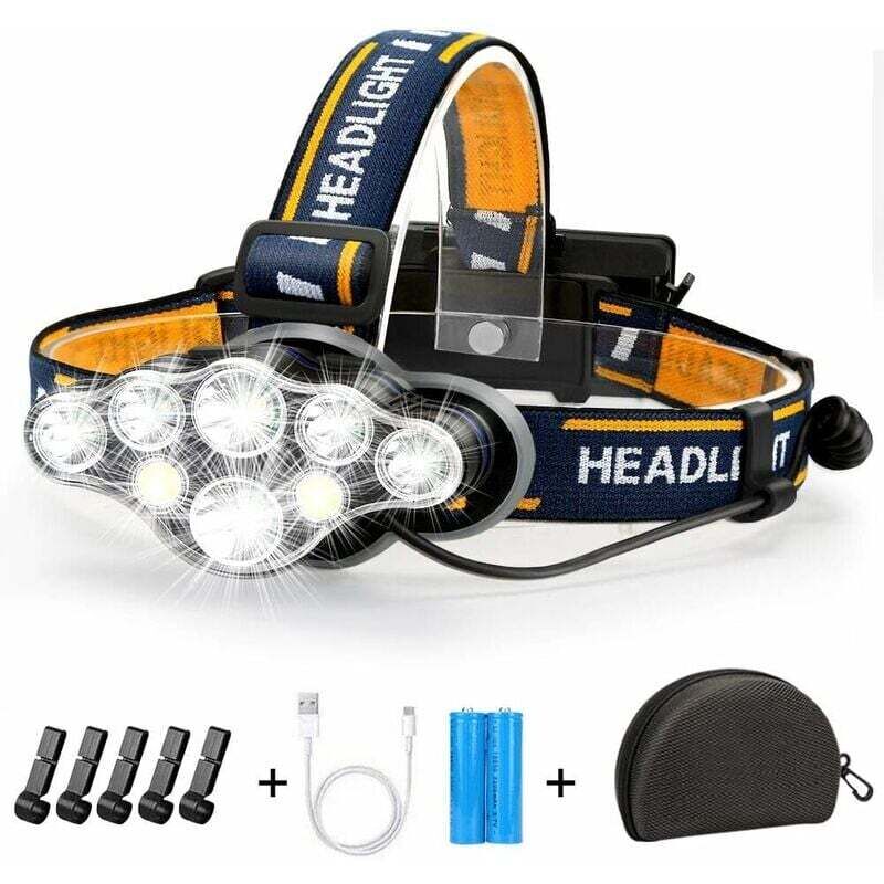 Ortviai Wiederaufladbare Led-stirnlampe, 18.000 Lumen, Wasserdicht Und Leicht – Ideal Für Camping, Wandern Und Joggen
