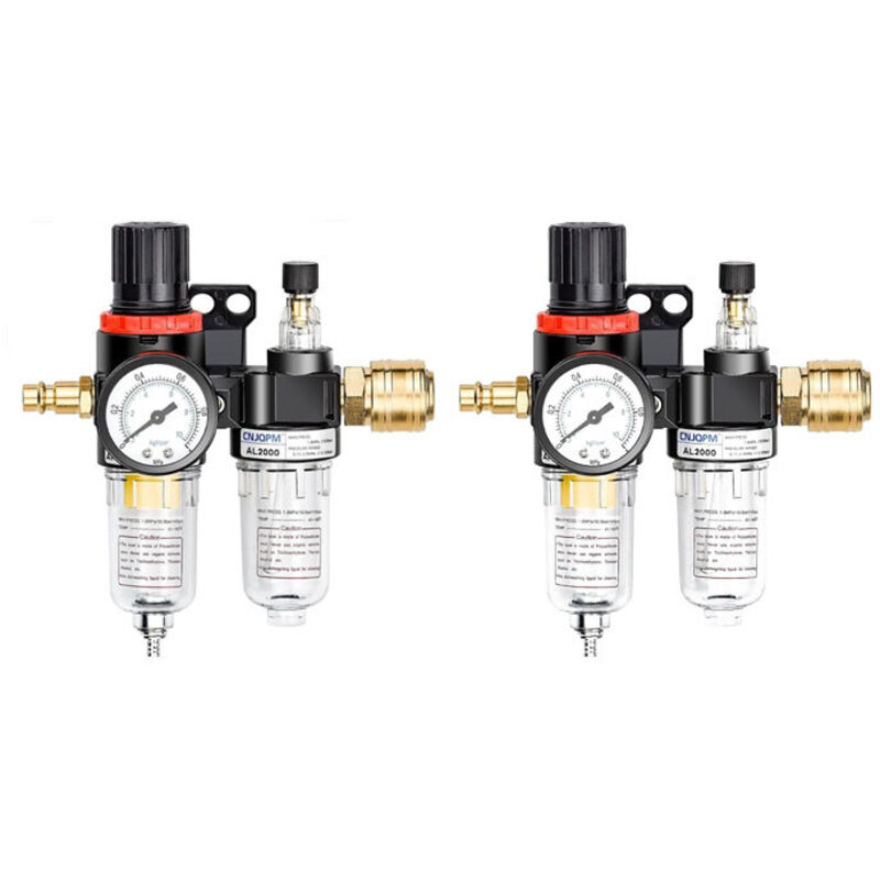 Druckluft-druckminderer, Wasser-/ölabscheider, Manometer, 1/4"-schnellkupplungen