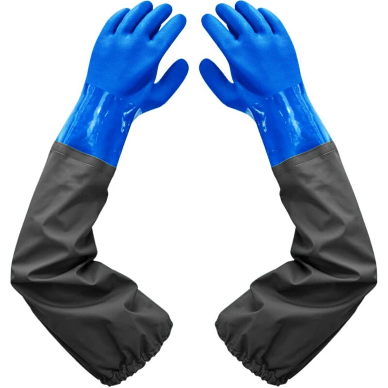 Wasserdichte 66 Cm Lange Handschuhe Mit Beflocktem Futter Und Elastischen Bündchen – Ideal Für Reinigung, Chemikalien Und Landwirtschaft