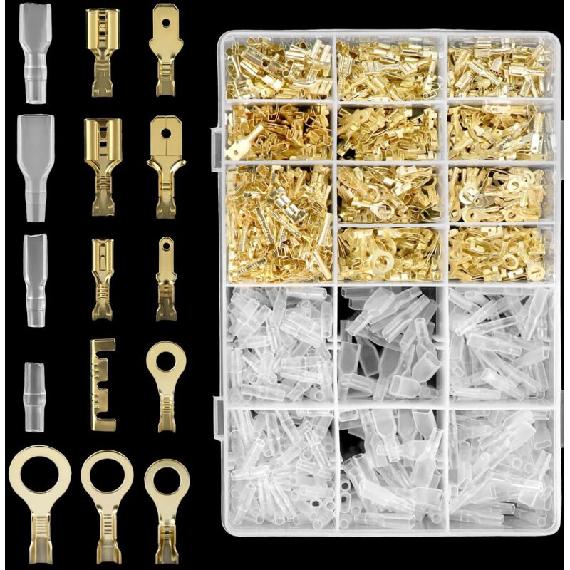 Set Mit 1000 Crimp-steckverbindern, 11 Typen, Isolierhüllen, Reinkupfer
