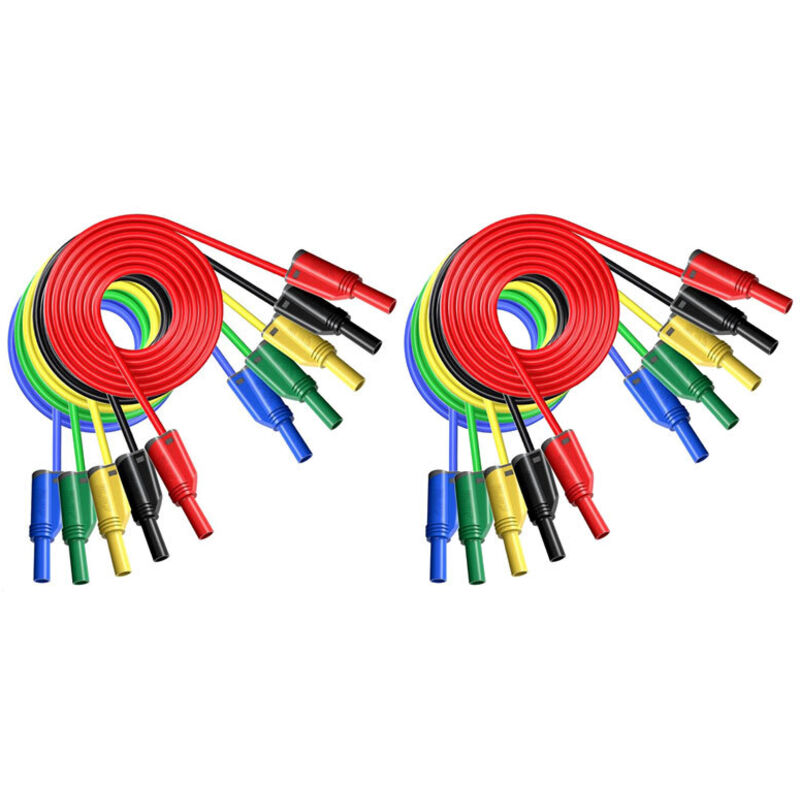 10 Stück Stapelbare 4-mm-bananenstecker Mit Isolierung Für Multimeter-flexibles Silikonkabel