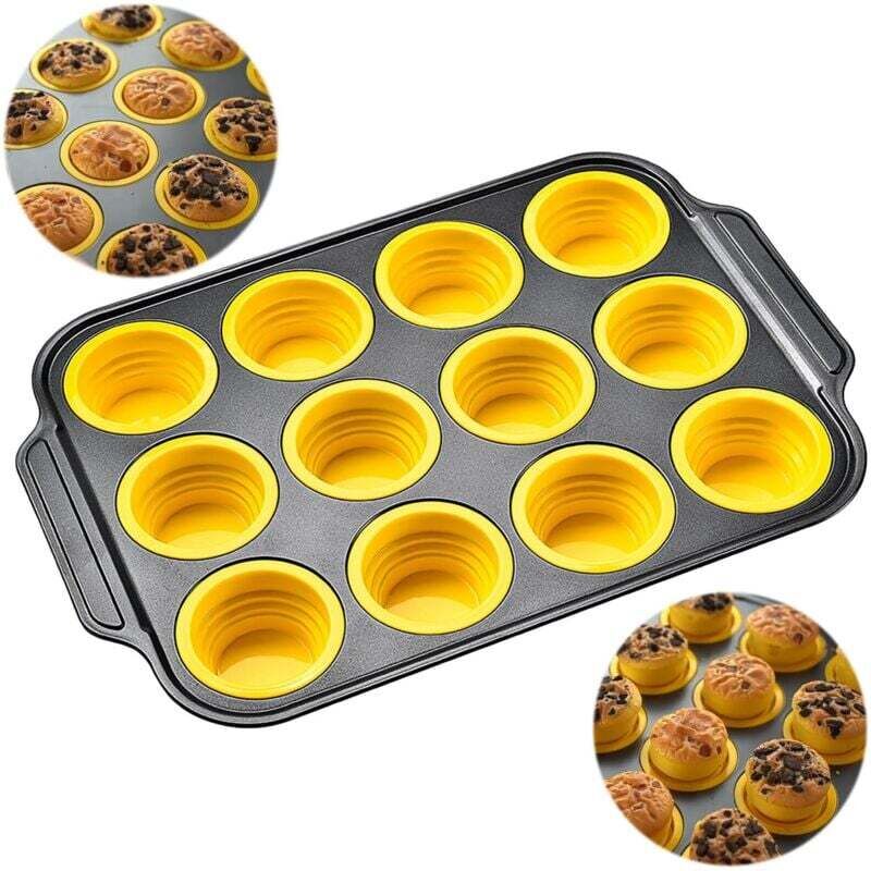 Ortviai Silikon-muffinform Mit 12 Mulden, Antihaftbeschichtung Und Rost, Bpa-frei, Für Einfaches Backen