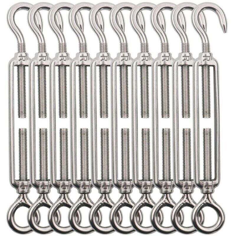 Edelstahl-kabelspanner M5 Haken Und Öse – 10 Stück Für Wäscheleinen Oder Seile, Stahl Ortviai