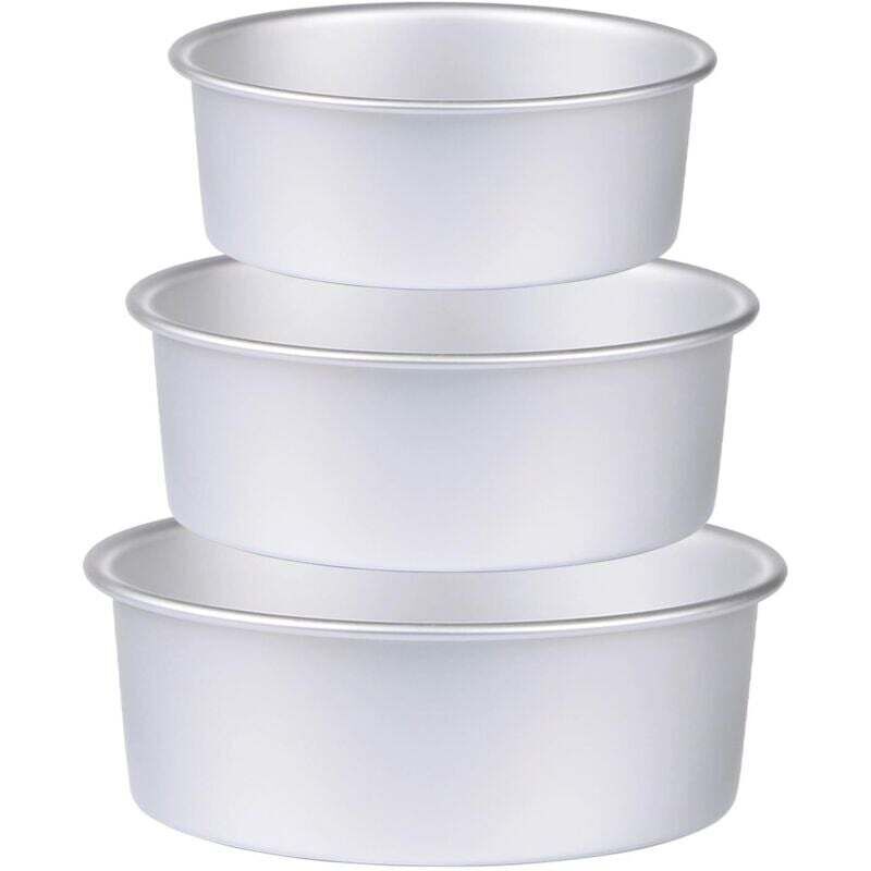 Set Mit 3 Runden Kuchenformen (15 Cm / 20 Cm / 25 Cm), Mehrschichtige Aluminiumformen, Langlebige Antihaftbeschichtung, Gleichmäßiges Backen, Ideal Zum Kochen, Für Geburtstage Und Hochzeiten
