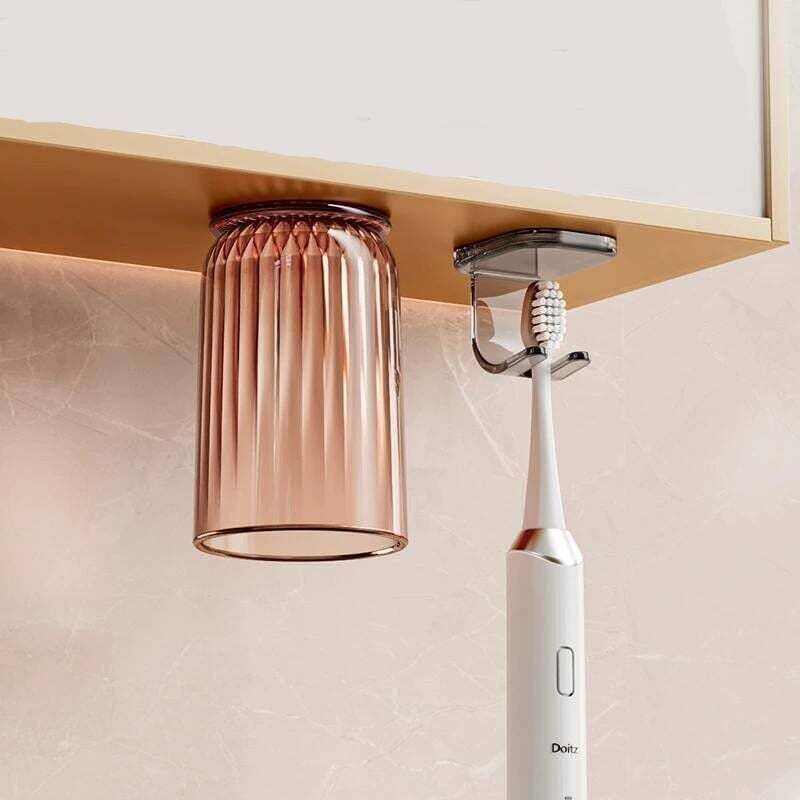 Ortviai Wand-zahnbürstenhalter Für Bad Und Wc, Bohrfrei, Farbe: Karminrot