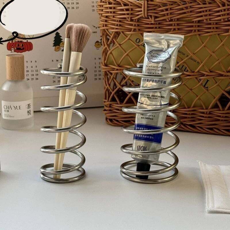 Zahnbürstenhalter Aus Edelstahl Mit Feder – 2 Stück, Multifunktional Für Büro Und Badezimmer, Ortviai