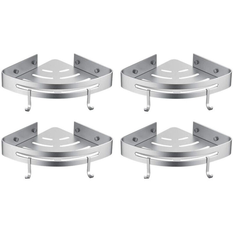4-teiliges Selbstklebendes Eckduschregal Aus Aluminium, Badezimmer-organizer