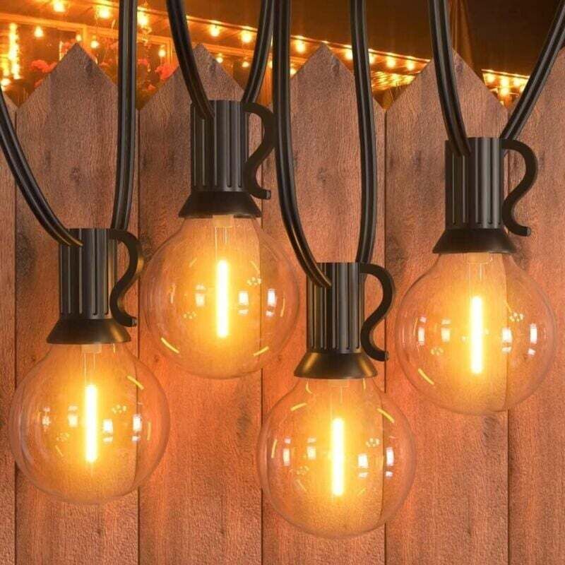 9 M Lange Lichterkette Für Den Außenbereich, Mit 30 G40 Led-lampen Und 2 G40 Led-lampen, Niedervolt-lichterkette In Warmweißem Licht, Wasserdicht, Für Terrasse Und Hochzeit.