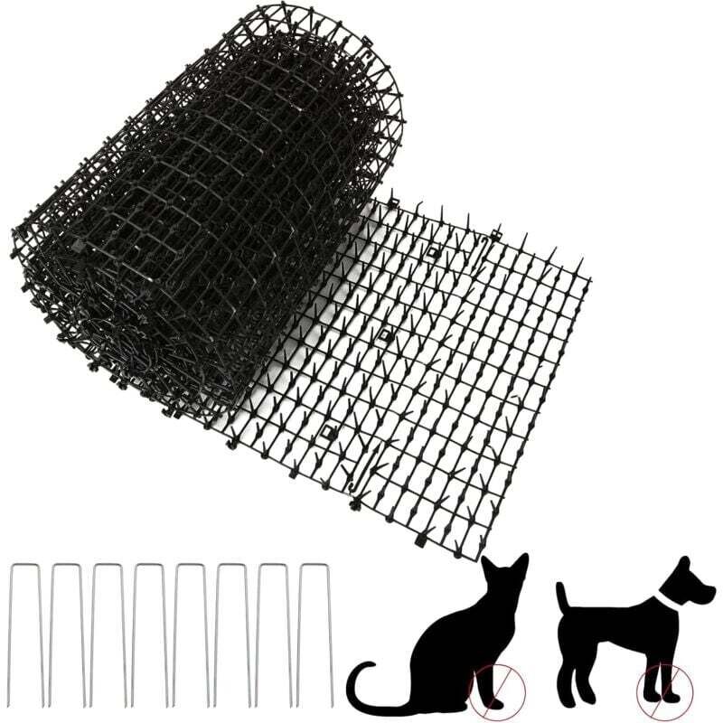 Ortviai 30x200 Cm Anti-katzenmatte Mit 8 Spikes Für Drinnen Und Draußen