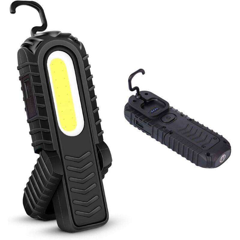 Ortviai 5w Cob Wiederaufladbare Led-arbeitsleuchte Mit Haken Und Magnetfuß Für Auto, Camping Und Notfälle