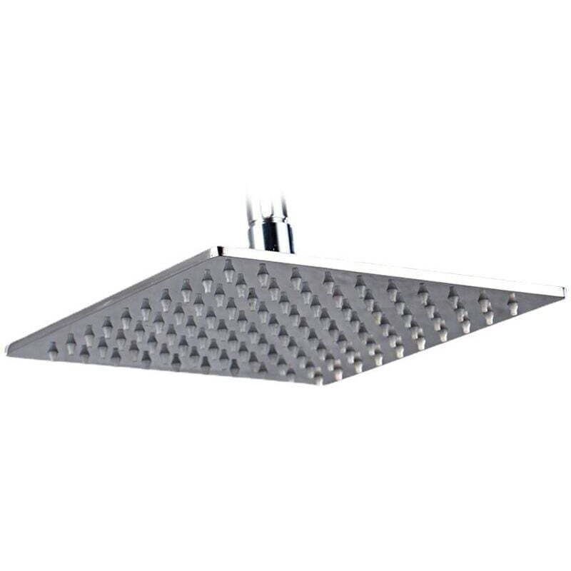 Ortviai 20 Cm Quadratischer Anti-kalk-regenduschkopf Aus Edelstahl – Hoher Wasserdruck, 360°-drehung