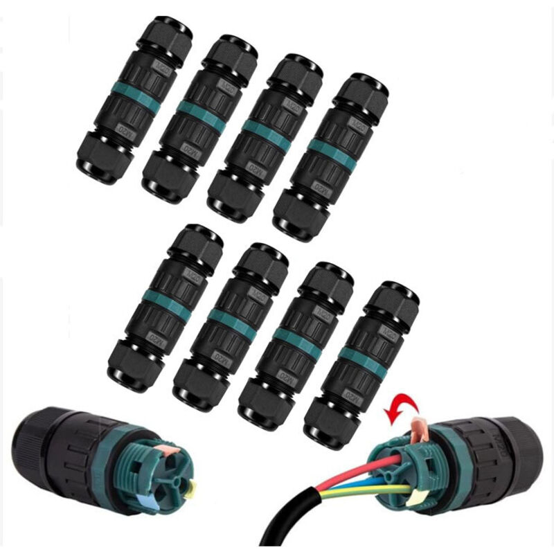 8er-pack Wasserdichte Ip68-steckverbinder Für 5-12 Mm Kabel, Für Den Außenbereich, Garten Und Erdverlegung