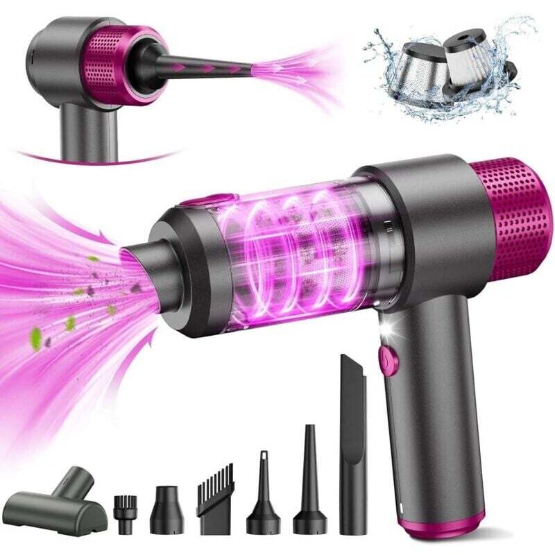 Ortviai 4-in-1 Akku-autostaubsauger Mit Starker 15 Kpa Saugkraft, Doppelfiltration Und Led-beleuchtung