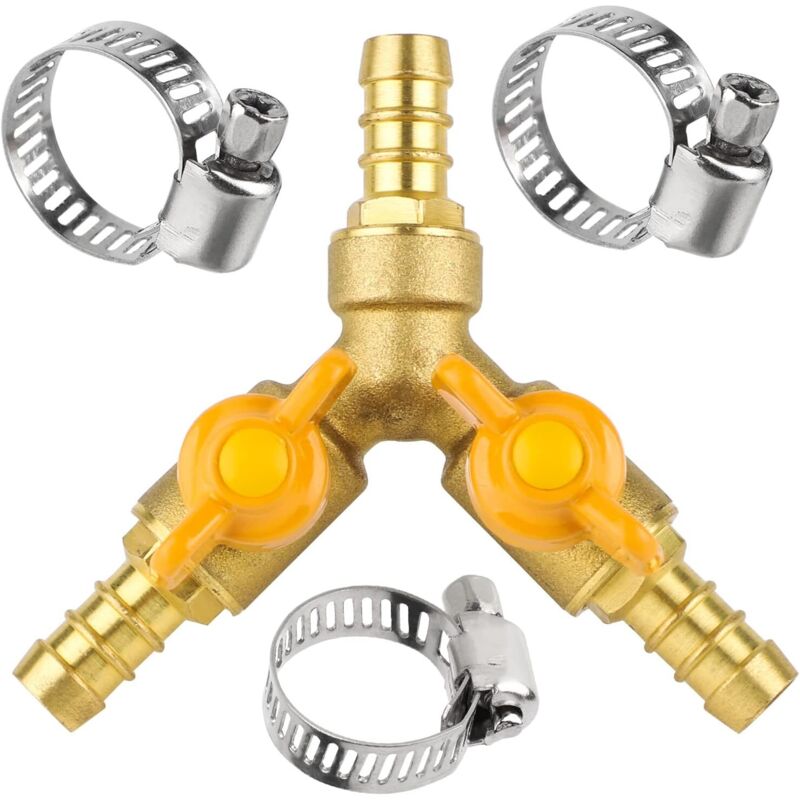 3-wege-schlauchverschraubungen Aus Messing Für Luft, Wasser Und Gas, Innendurchmesser 10-11 Mm