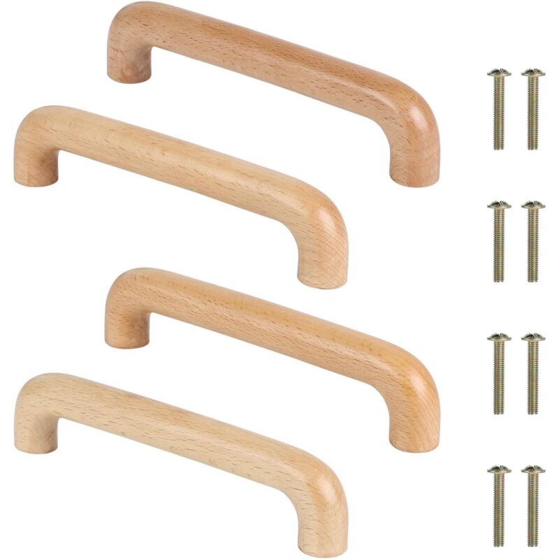 Holzgriffe Für Möbel Und Schränke, 128 Mm, 4er-set Inklusive Schrauben