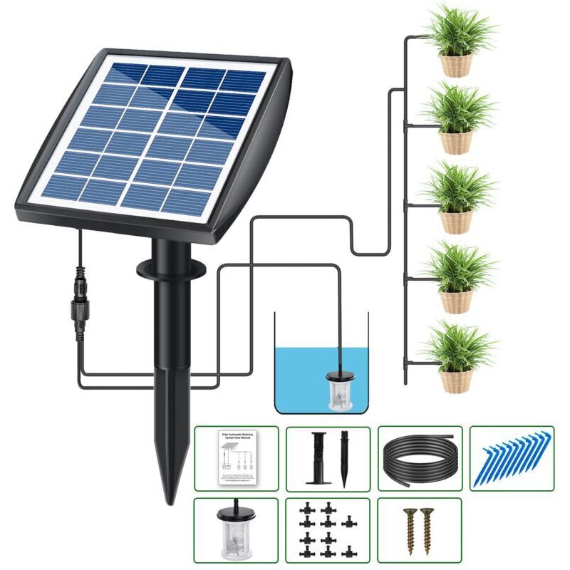 Ortviai 2200mah Automatisches Solar-bewässerungssystem, 6 Modi, Für 10 Zimmer-/gartenpflanzen