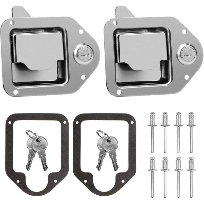 Ersatz-werkzeugkastenschloss Aus Edelstahl Mit Schlüsseln Für Lkw, Wohnmobil, Anhänger, Utv, Atv (2er-pack)