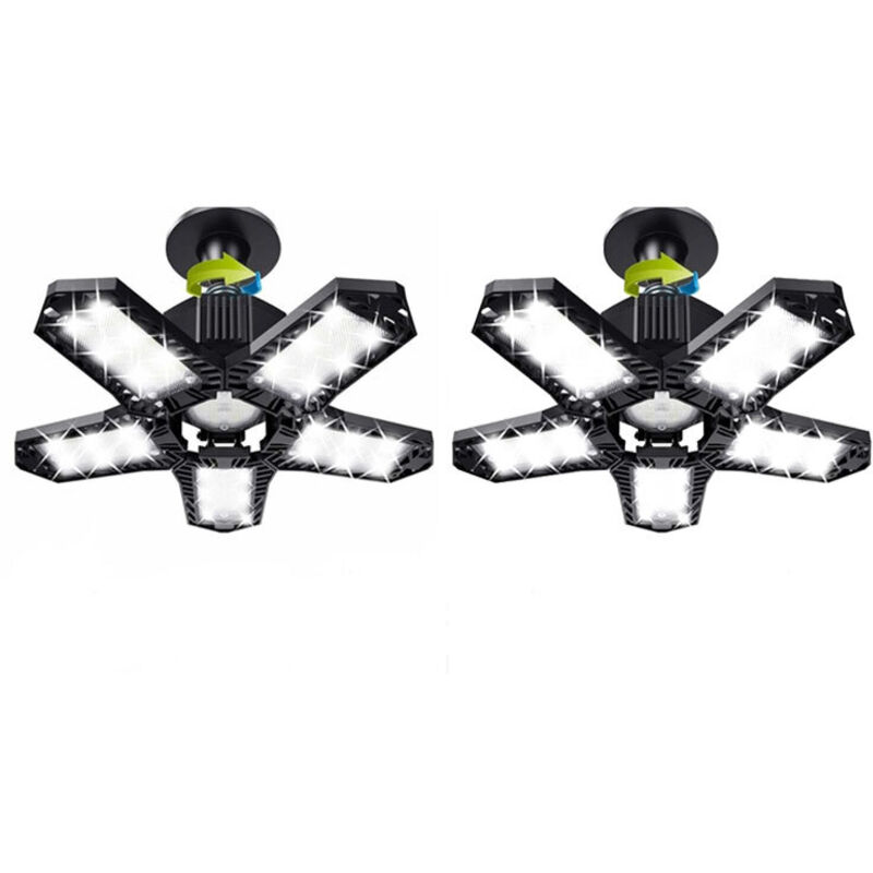 Set Mit 2 Verstellbaren Led-deckenleuchten 120w 12000lm Für Garage Werkstatt E26/e27
