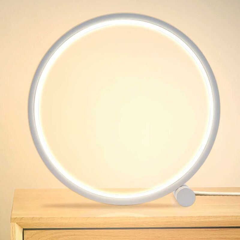 Ortviai Dimmbare Led-nachttischlampe Mit Touch-bedienung, 3 Farben Und 10 Helligkeitsstufen, Modernes Rundes Metalldesign Für Büro Oder Schlafzimmer