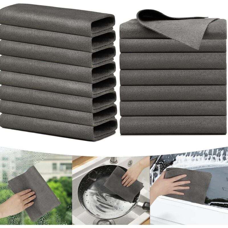 Ortviai 8-teiliges Zauber-reinigungstuch-set (30x40 Cm) - Streifenfrei - Für Fenster, Spiegel, Autos, Küchen Und Badezimmer