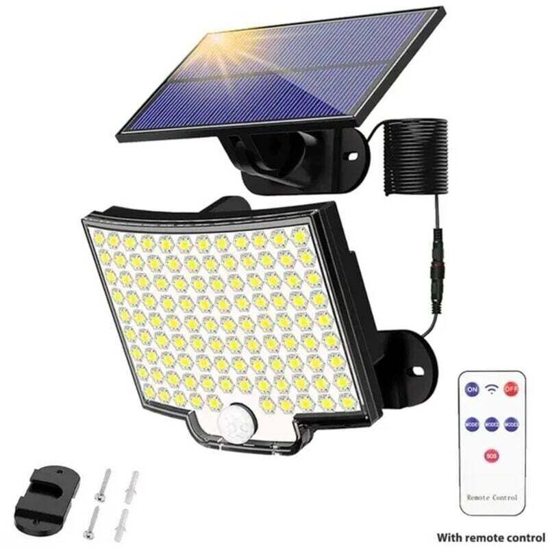 Ortviai 106 Led 3000lm Solar-außenleuchte Mit Bewegungsmelder Ip65 – 3 Beleuchtungsmodi