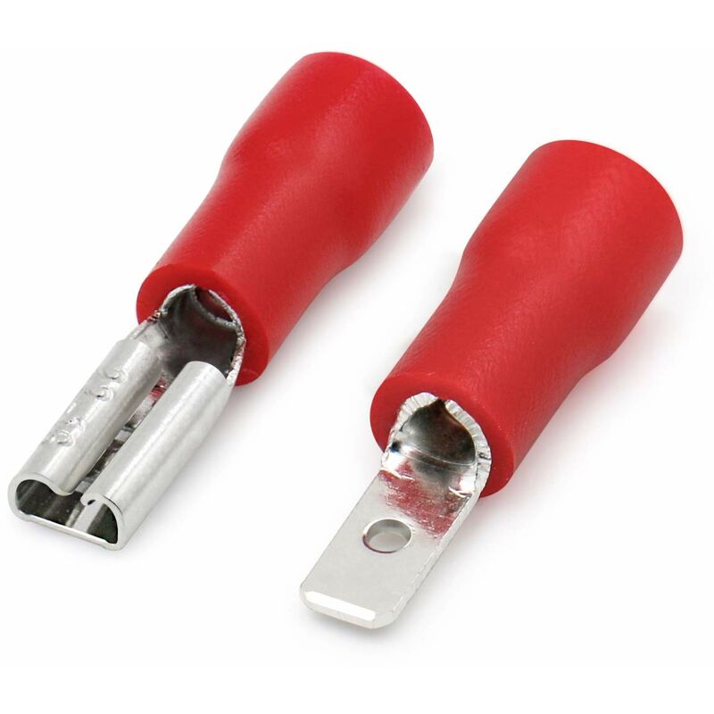 Schnellanschluss-vinylkabel, Stecker/buchse, 1,25-110 Mm², 0,5-1,5 Mm², Rot, 100 Stück