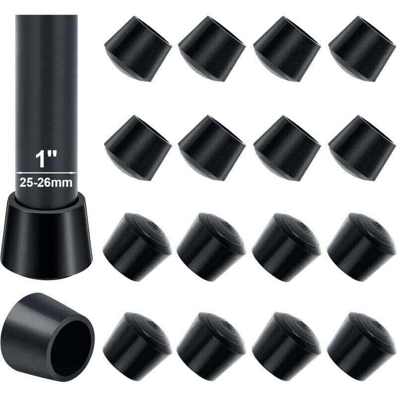 Ortviai Stuhlbeinkappen, 25 Mm, 16 Stück, Rutschfestes Gummi Für Möbel Und Tische, Schwarz