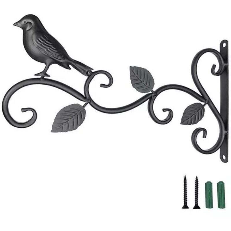 Set Mit 2 Schwarzen Wandhaken Aus Stahl Für Hängekörbe Und Gartenpflanzen Von Ortviai