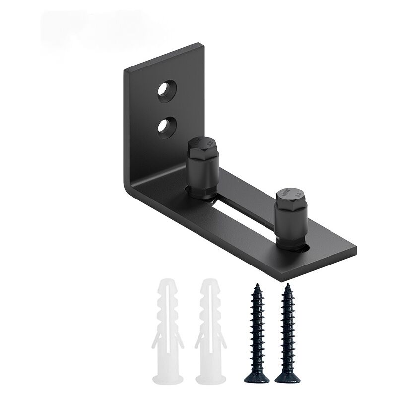 Set Mit 2 Schwarzen Stahl-schiebetür-bodenführungen