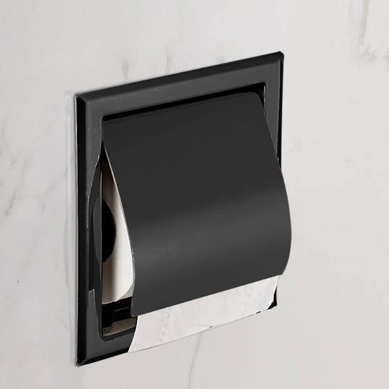 Versenkter Toilettenpapierhalter, Mattschwarz, Edelstahl