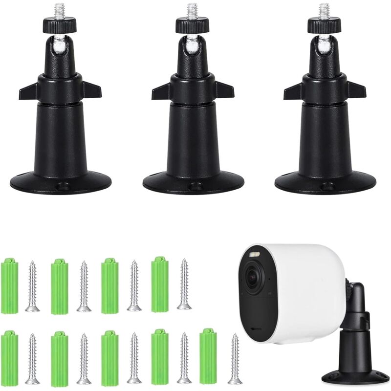 360° Drehbare Wandhalterung Für Überwachungskameras, 3er-pack, Schwarz