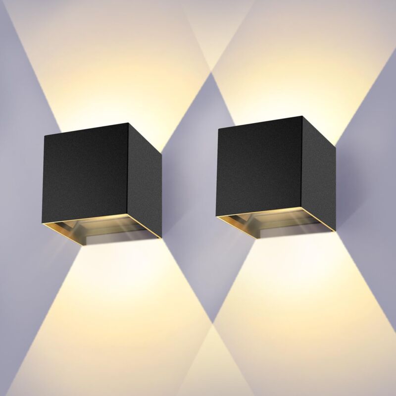 Ip65 Wasserdichte, Verstellbare Led-wandleuchte 3000k Schwarz Für Den Innen- Und Außenbereich