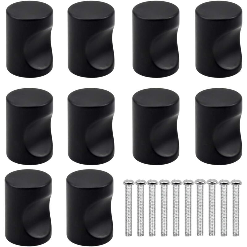 10 Schwarze Schubladengriffe, Runde Knöpfe, Designerstil Für Küchenmöbel Und Kinderzimmer
