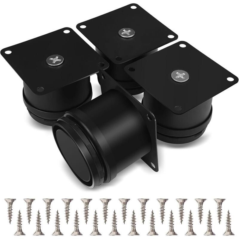 Set Mit 4 Verstellbaren Edelstahl-möbelfüßen (0–15 Mm) Für Küche, Bad Und Büro