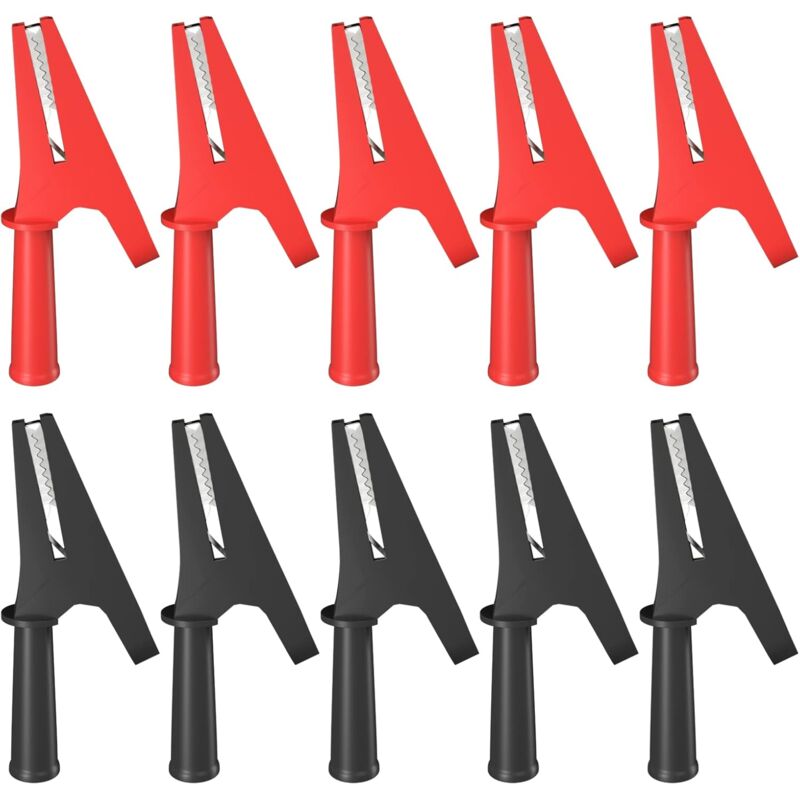 Isolierte Krokodilklemmen (30 A), Rot Und Schwarz, Für Elektrische Prüfungen Und Batterietests – 10er-packung