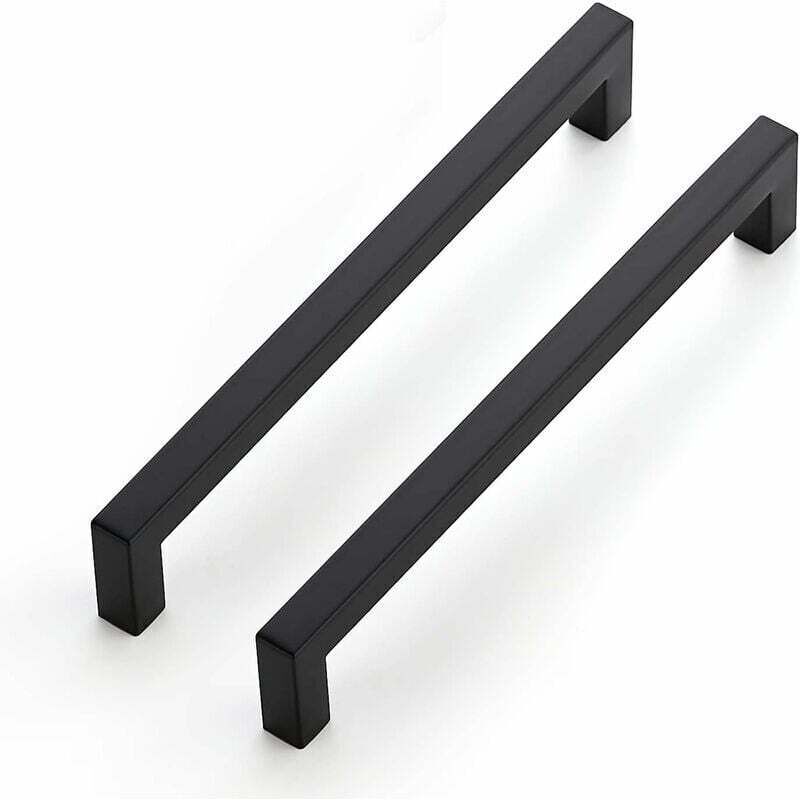 Set Mit 10 Schwarzen 192 Mm Möbelgriffen Für Schränke Und Schubladen Aus Edelstahl